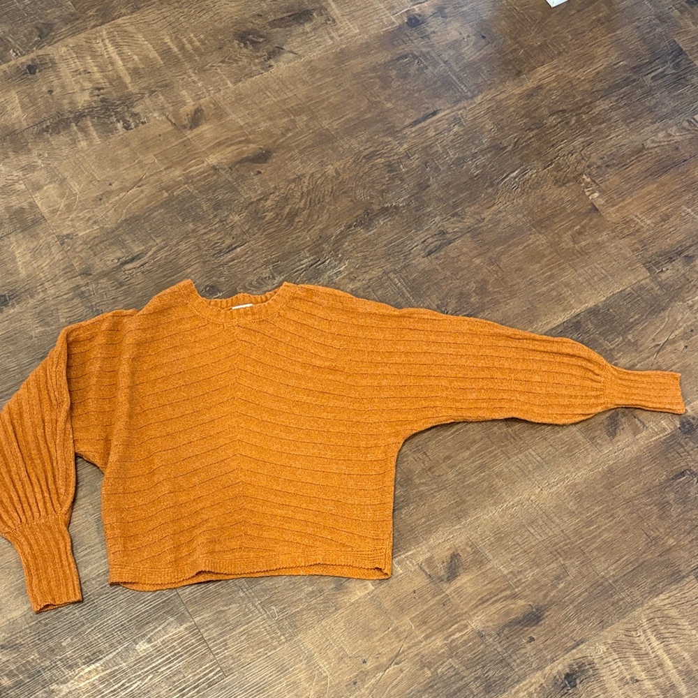 Pink Rose Vibrant Orange Crew Neck Sweater